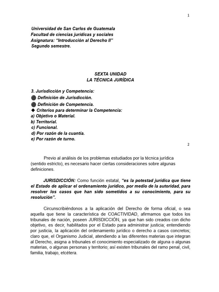 Jurisdicción y Competencia en Derecho | PDF | Jurisdicción | Judicaturas