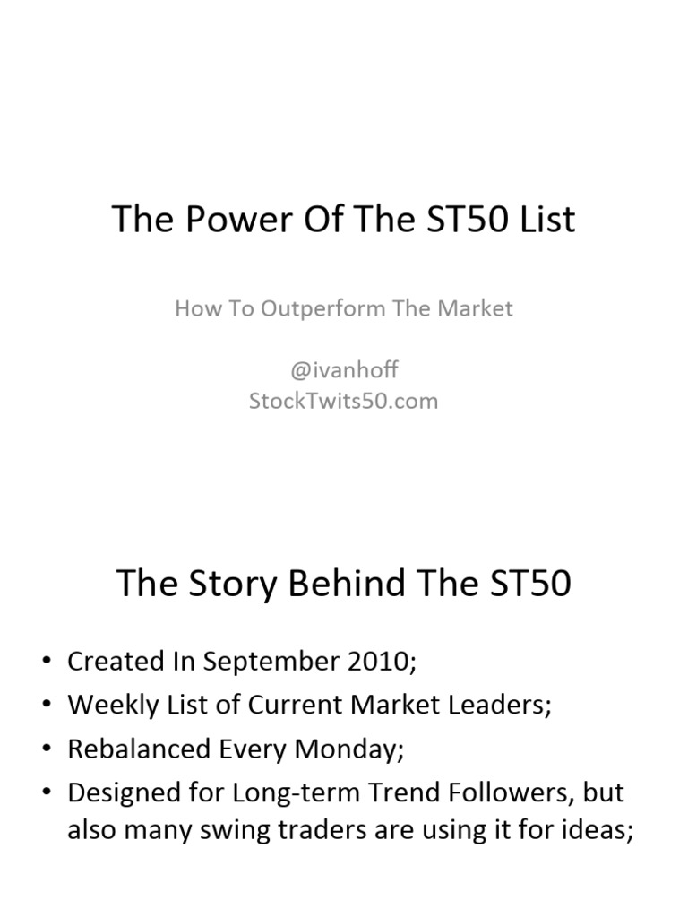 ST50: A Guide for Trend Followers | PDF | Financial Markets | Economies
