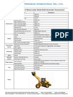 Qingdao Promising International Co., LTD.: Main Technical Parameters of Wheel Loader Model ZL20F (Automatic Transmission)