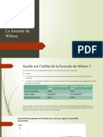 6.2 La Formule de Wilson