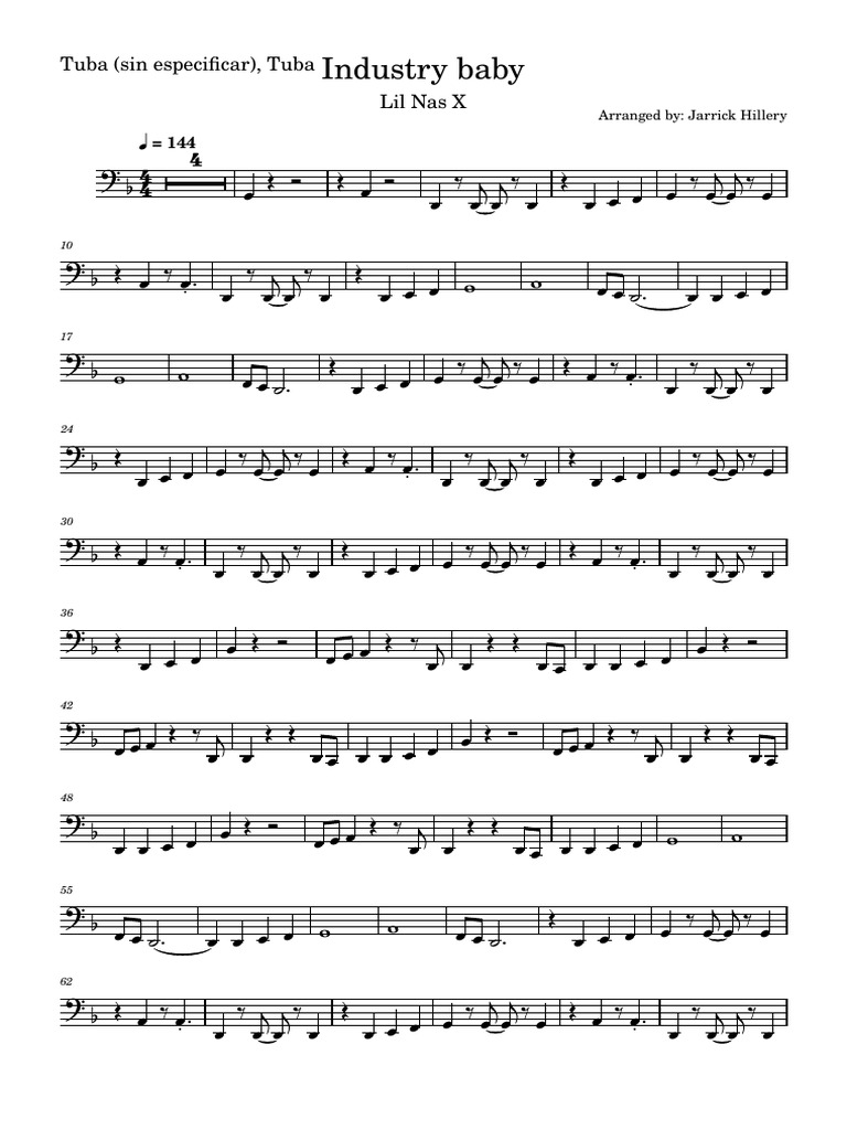 Industry Baby Lil Nas X Marching Band ArrangementTuba (Sin Especificar