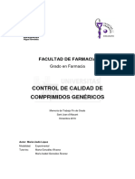 Control de Calidad de Comprimidos Genéricos