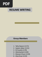 Resume Writing (Group # 4)