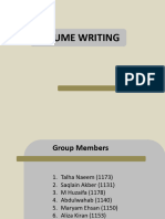 Resume Writing (Group # 4)