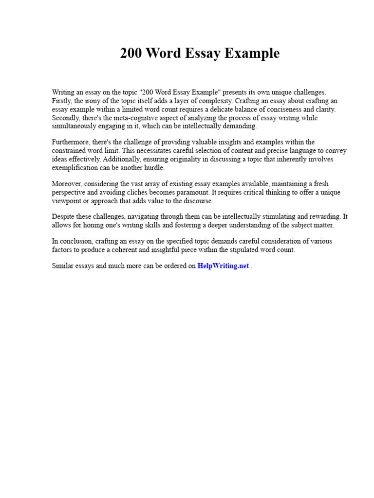 200 Word Essay Example | PDF | Solar Flare | Affirmative Action