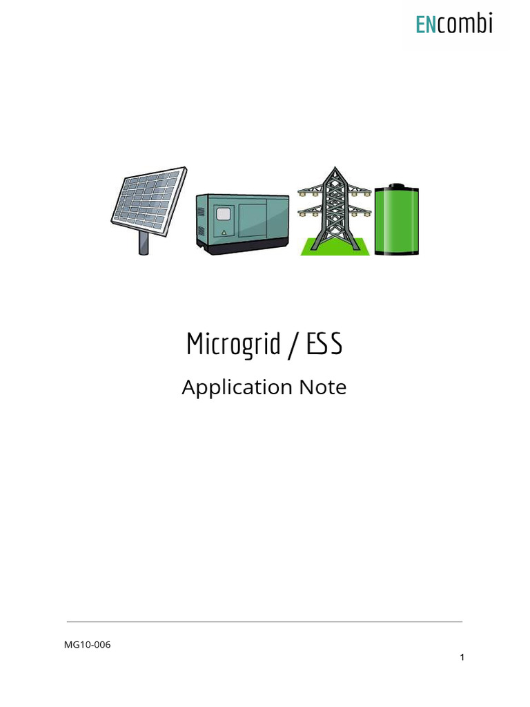 Microgrid - ESS Application Note | PDF | Photovoltaics | Electrical Grid