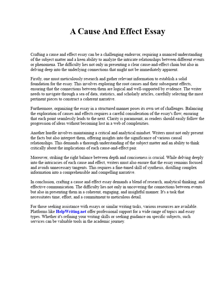 A Cause and Effect Essay | PDF | Auschwitz Concentration Camp ...