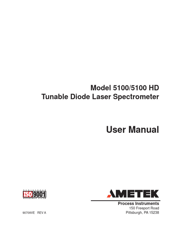 Analizador de H2O Ametek 5100 (English) PDF Absorption