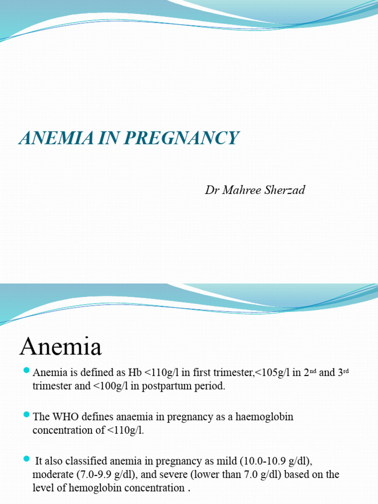 Anemia in Pregnancy: Causes and Management | PDF | Anemia | Pregnancy