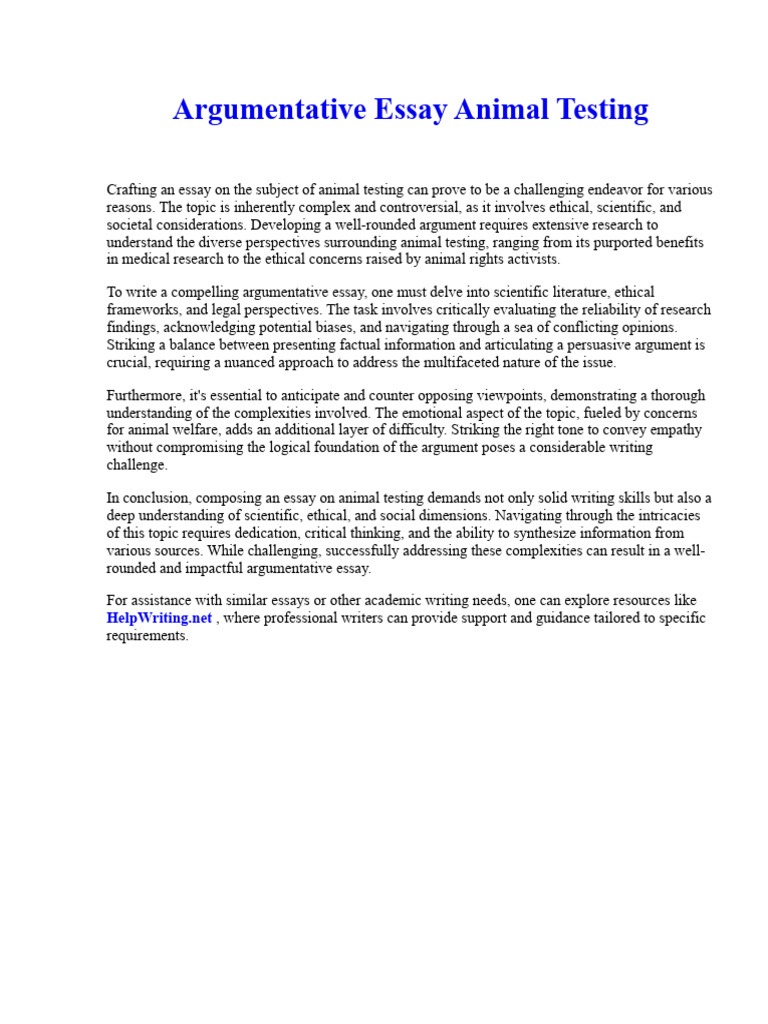 Animal Testing: Ethical Arguments Explored | PDF | Cannabis (Drug) | Essays