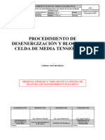 Procedimiento de Desenergizacion y Bloqueo de Celda de Media Tension de 10 KV