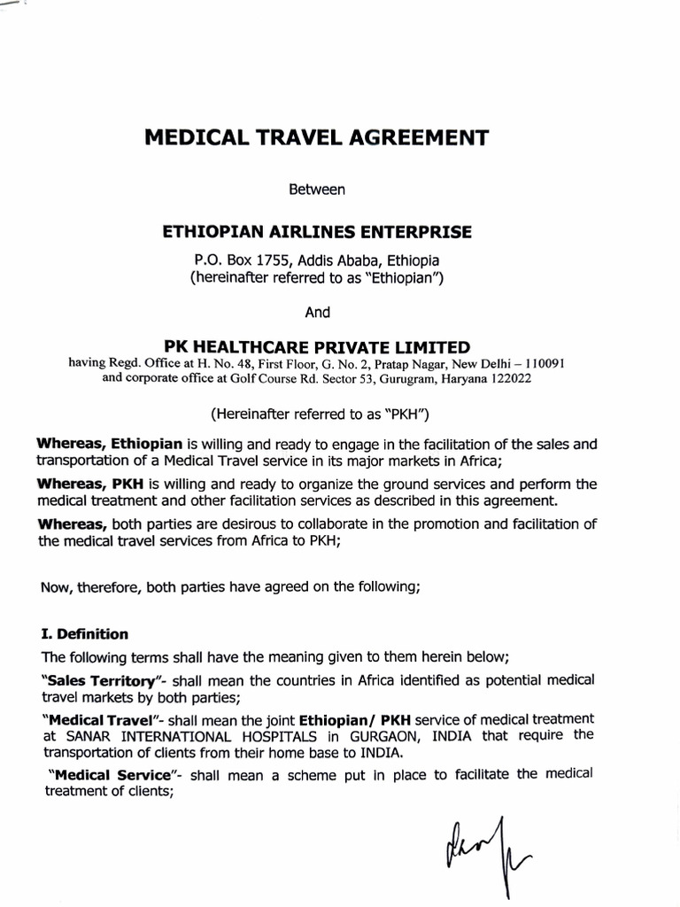 Ethiopian airlines medical travel agmt pdf indemnity economies