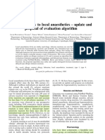 Hypersensitivity To Local Anaesthetics - Update and Proposal of Evaluation Algorithm.2008