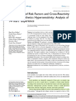 Identification of Risk Factors and Cross-Reactivity of Local Anesthetics Hypersensitivity.2020