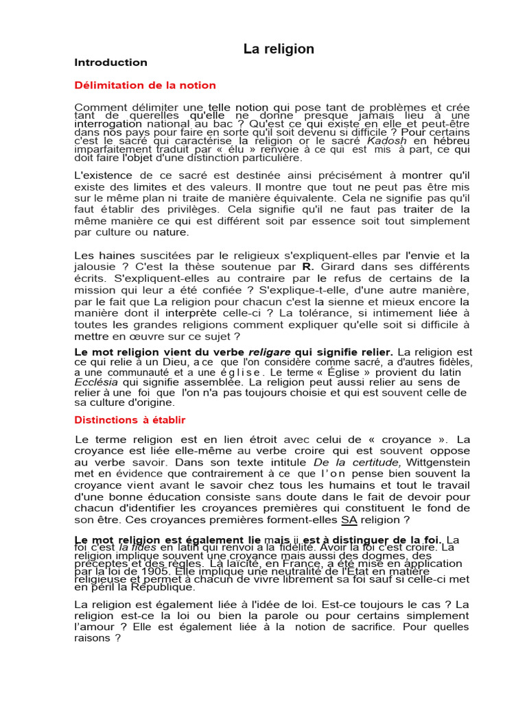 La Religion : Croyances et Enjeux Sociaux | PDF | Dieu | Foi
