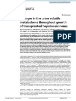 Changes in The Urine Volatile Metabolome Throughout Growth of Transplanted Hepatocarcinoma