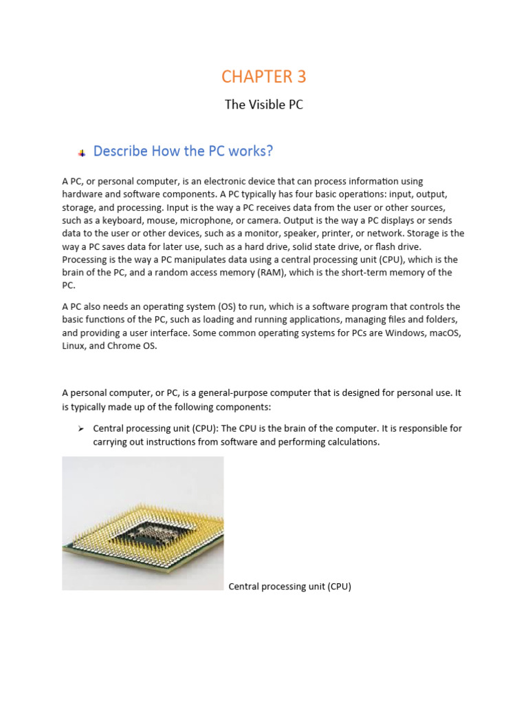 Understanding PC Components and Functions | PDF | Personal Computers ...
