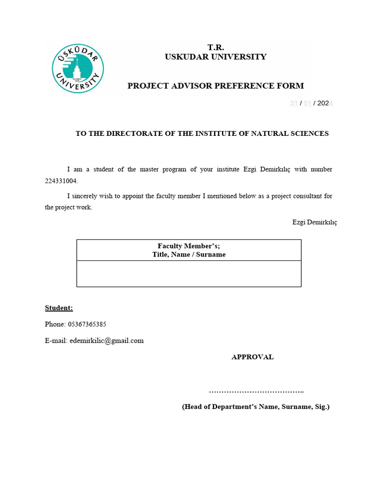 Advisor Preference Form | PDF