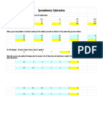 Spreadsheets Subtraction - Sheet1