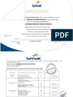 Certificado Senac - Técnico em Eletrotécnica - LEONDES HUMILDES NUNES SANTANA