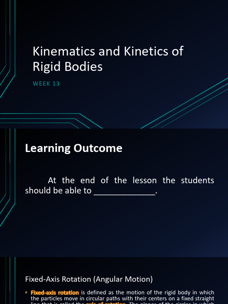 Lesson 11 Kinematics and Kinetics of Rigid Bodies | PDF | Rotation ...