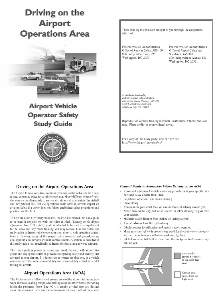 Airport Operations Area Booklet PDF Airport Runway