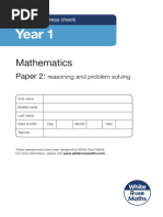 Year 1 Mathematics 2019 Summer White Rose Reasoning Problem Solving Paper 2