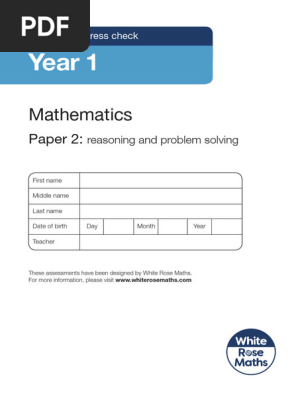 Year 1 Mathematics 2019 Summer White Rose Reasoning Problem Solving Paper 2