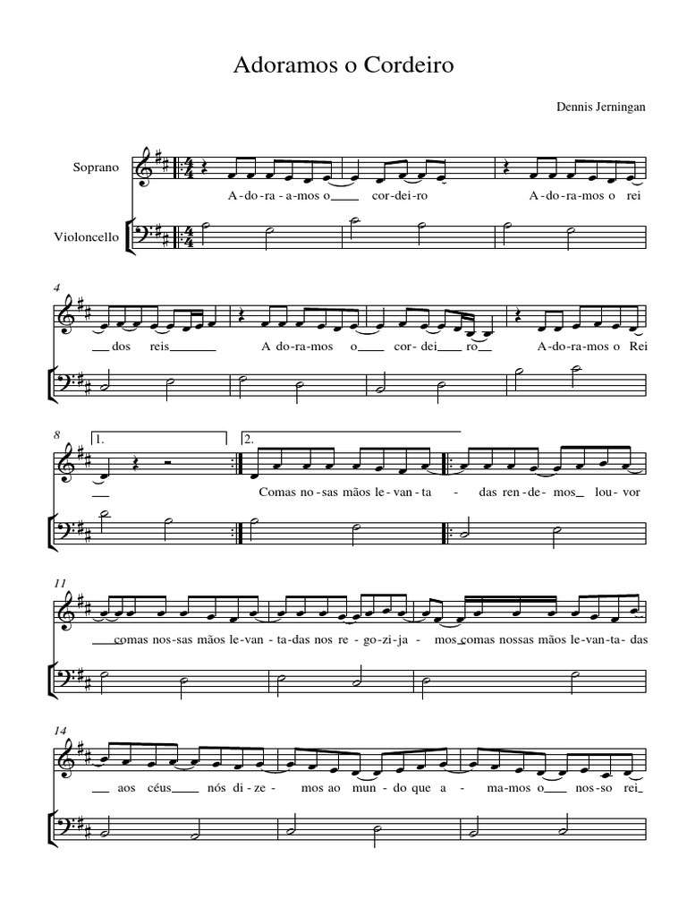 Adoramos o Cordeiro - Letra e Música | PDF