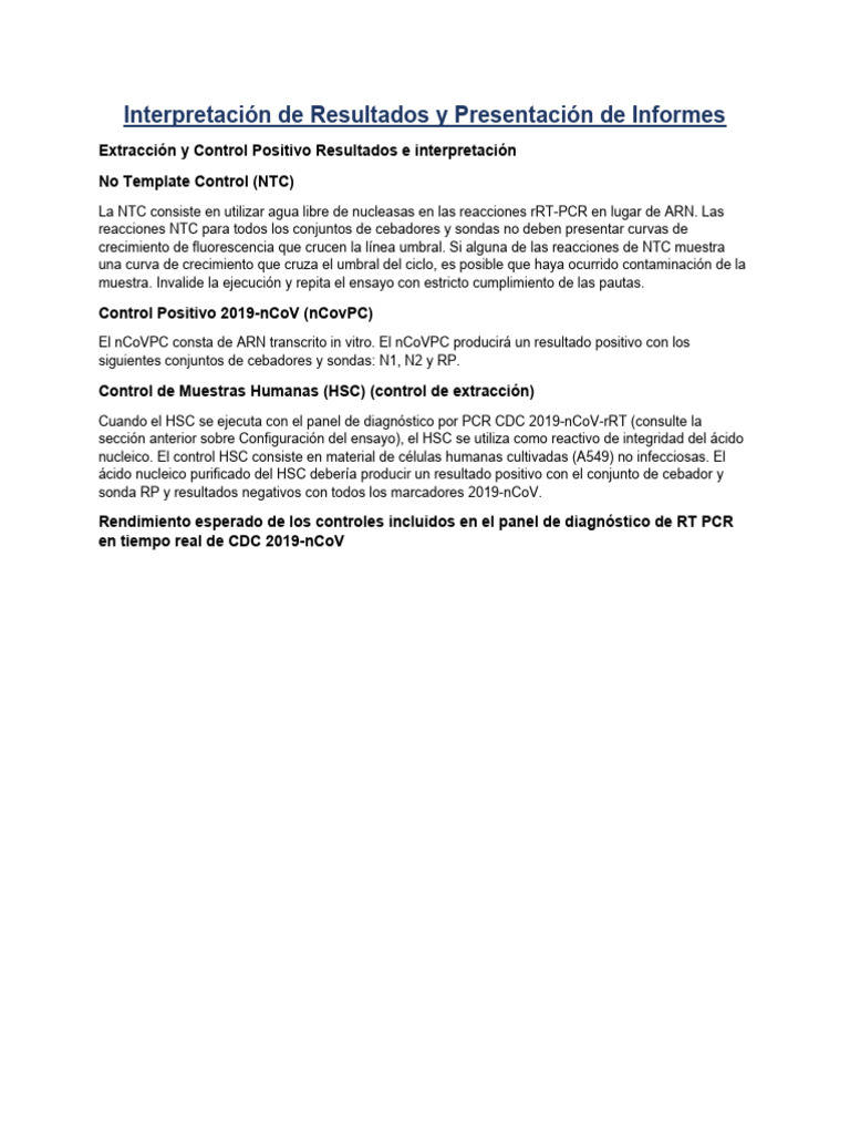 Interpretación de Resultados en rRT-PCR | PDF