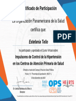 Impulsores Del Control de La Hipertensión en Los Centros de Atención Primaria de Salud-Certificado Del Curso 3892500