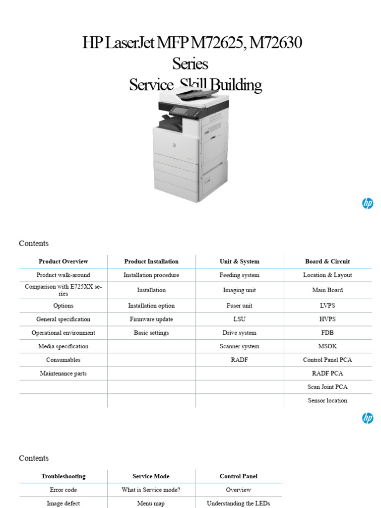 HP LaserJet MFP M72625/M72630 Overview | PDF | Image Scanner | Usb ...
