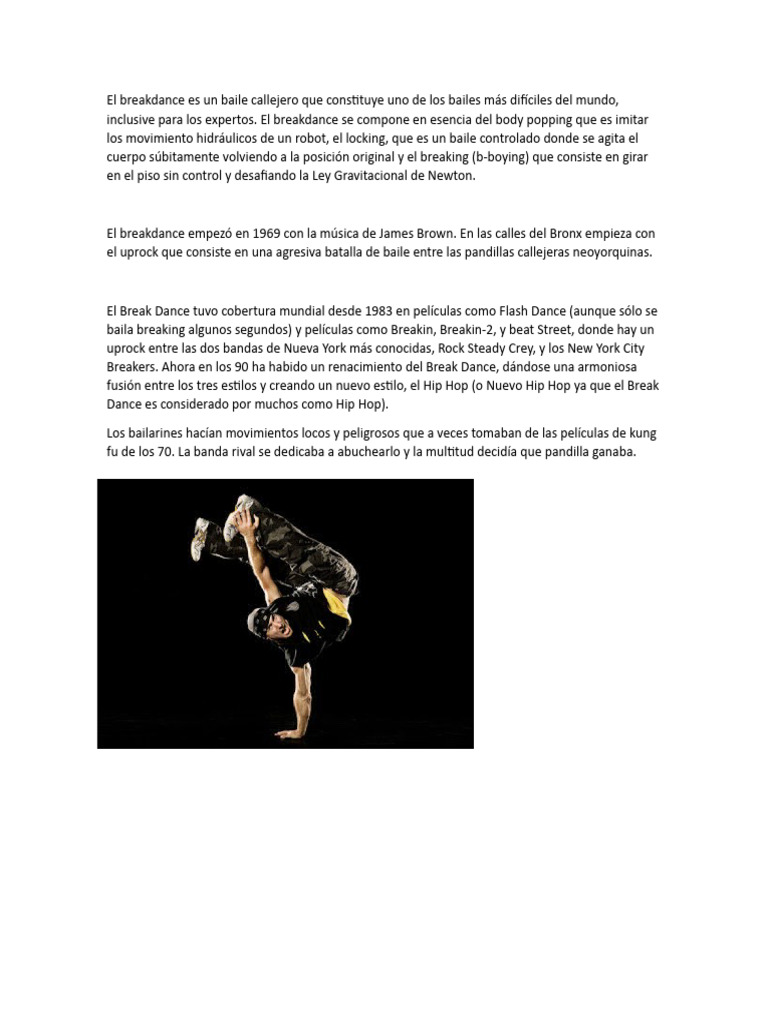 Historia y estilos del breakdance | PDF