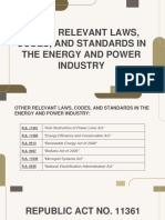 Other Relevant Laws Codes and Standards in The Energy and Power Industry