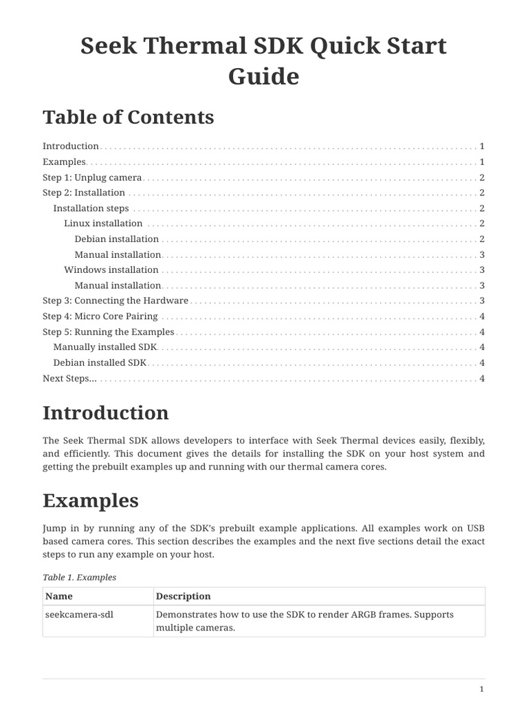 Seek Thermal SDK Installation Guide | PDF | Computer Architecture ...