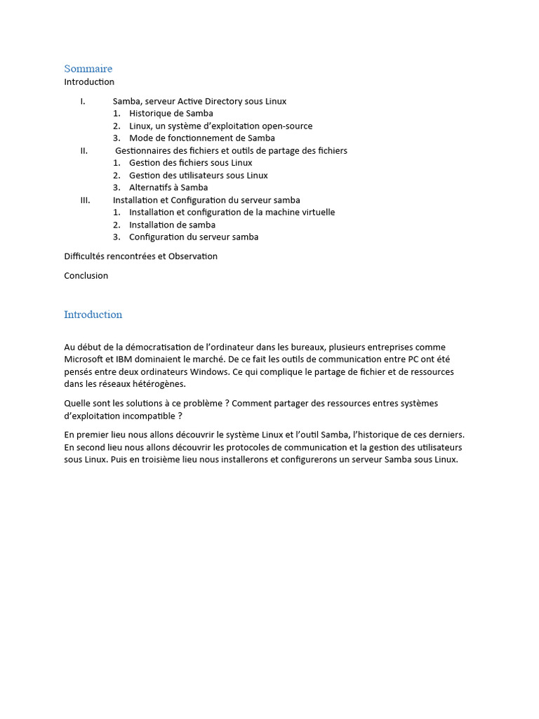 Guide d'installation de Samba sur Linux | PDF | Système de fichiers ...