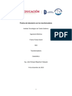 Práctica de Laboratorio Con Los Transformadores - Franco Farias David