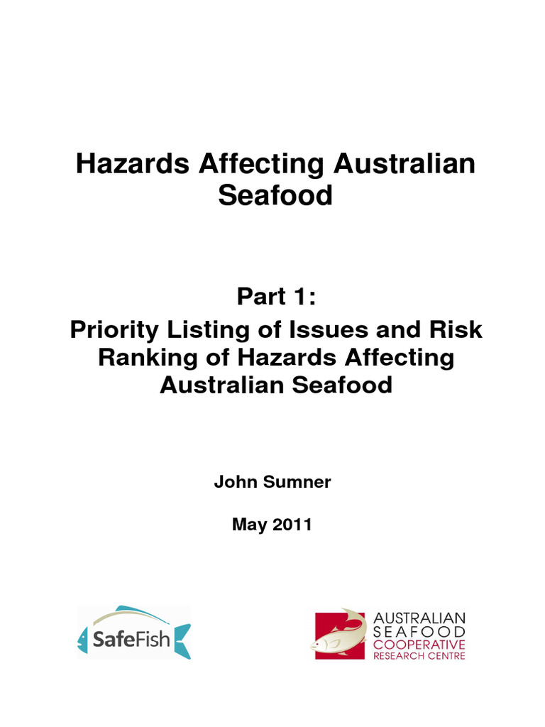 Hazard Identification Report For Seafood 2011 PDF Hazards Arsenic