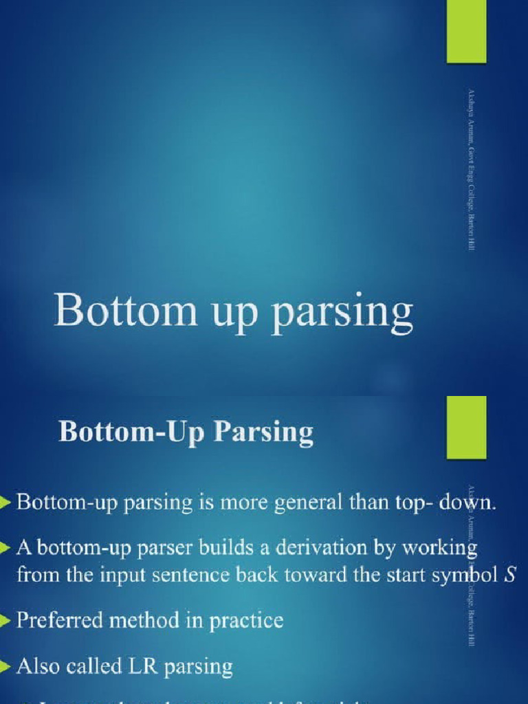 Bottom Up Parser 2 | PDF