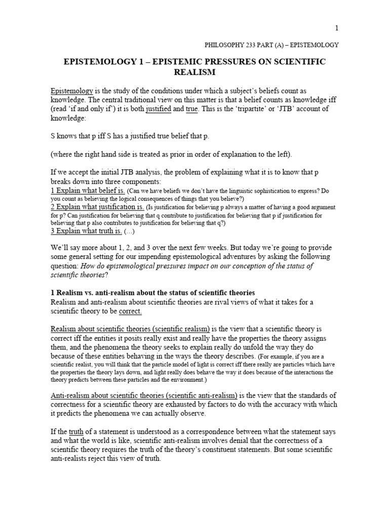 233 Lecture2 | PDF | Epistemology | Theory