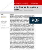 Regulación de Los Horarios de Apertura y Cierre Del Comercio