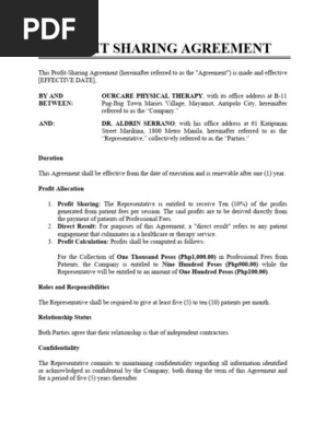 Profit Sharing Agreement