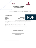 Autorizacion de Tutor para La Entrega de Alimentos