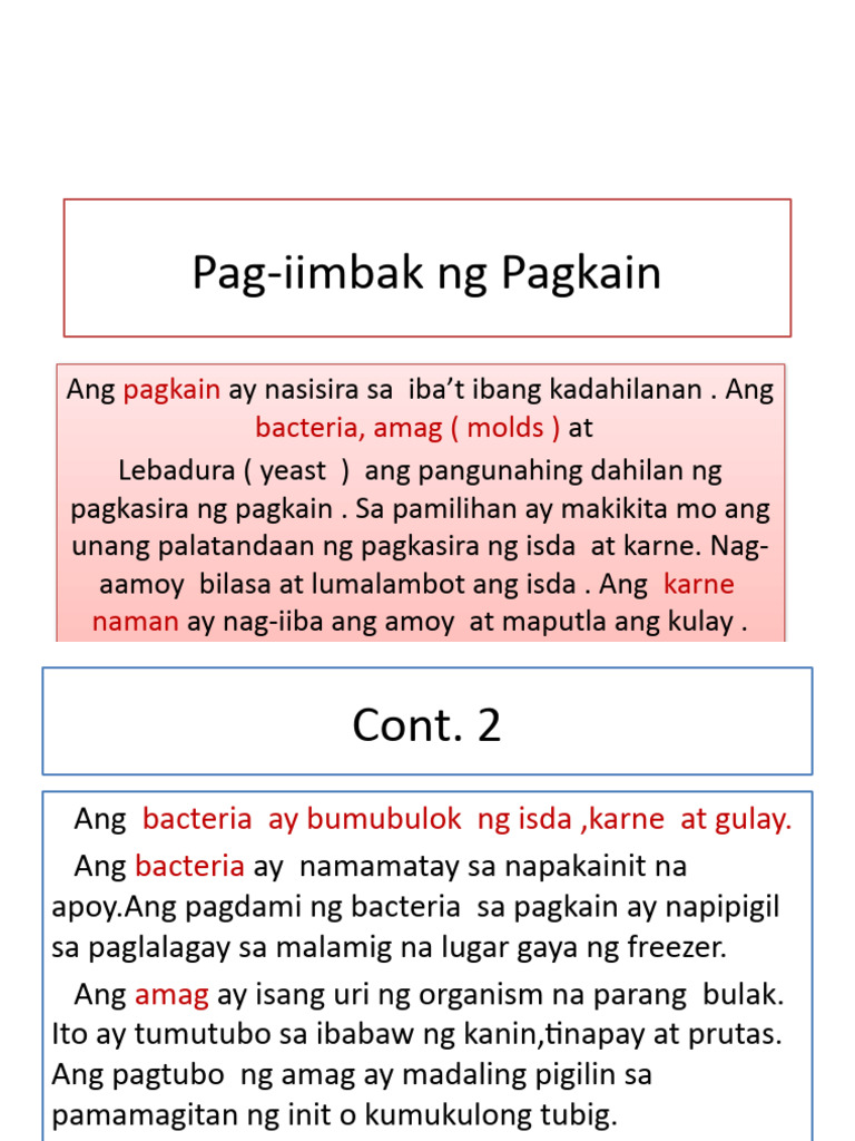 Wastong Pamamaraan Ng Pag Iimbak Ng Pagkain