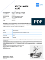 Certificado de Evaluacion Laboral de Salud: Folio: 0005189495