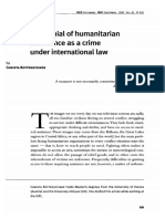 The Denial of Humanitarian Assistance As A Crime Under International Law