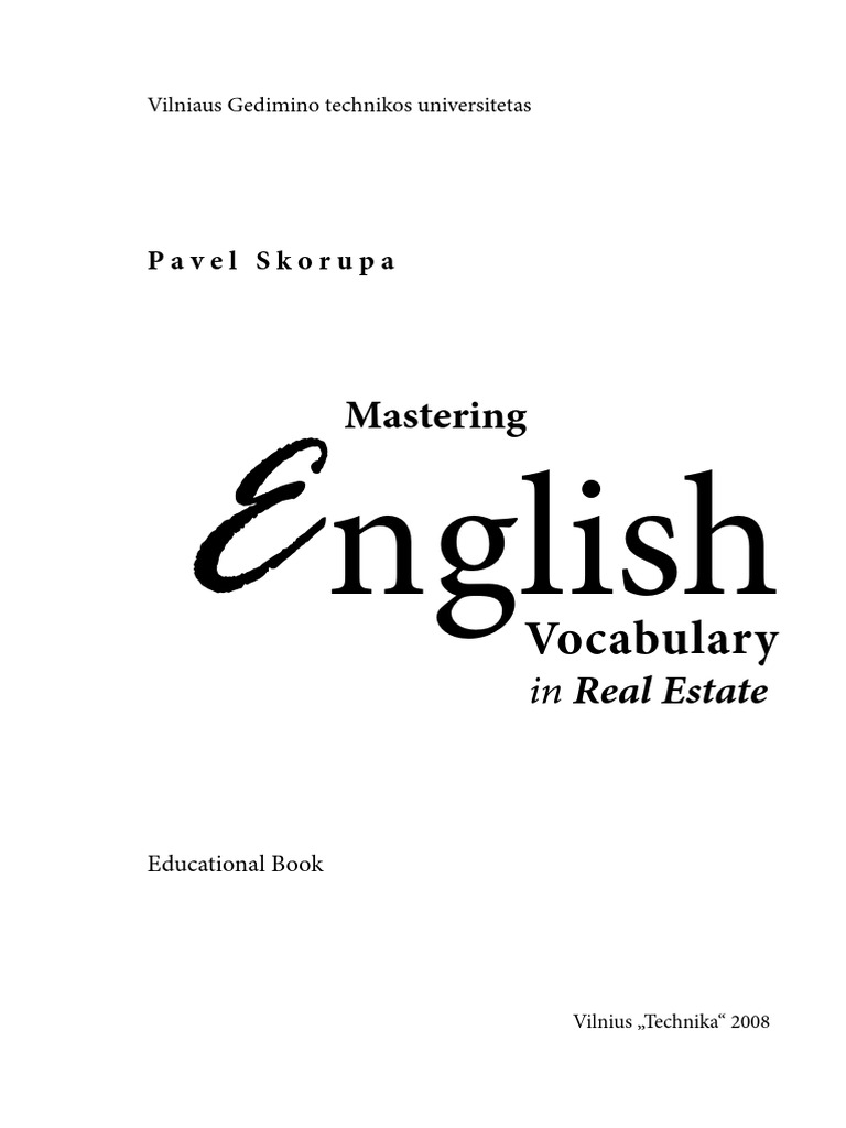 Mastering English for Real Estate | PDF | Semantic Units | Linguistic ...