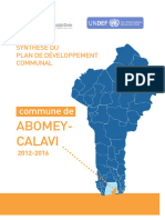 Development Plan of The City of Abomey Calavi (PDC - Cotonou)