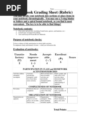 NotebookRubric