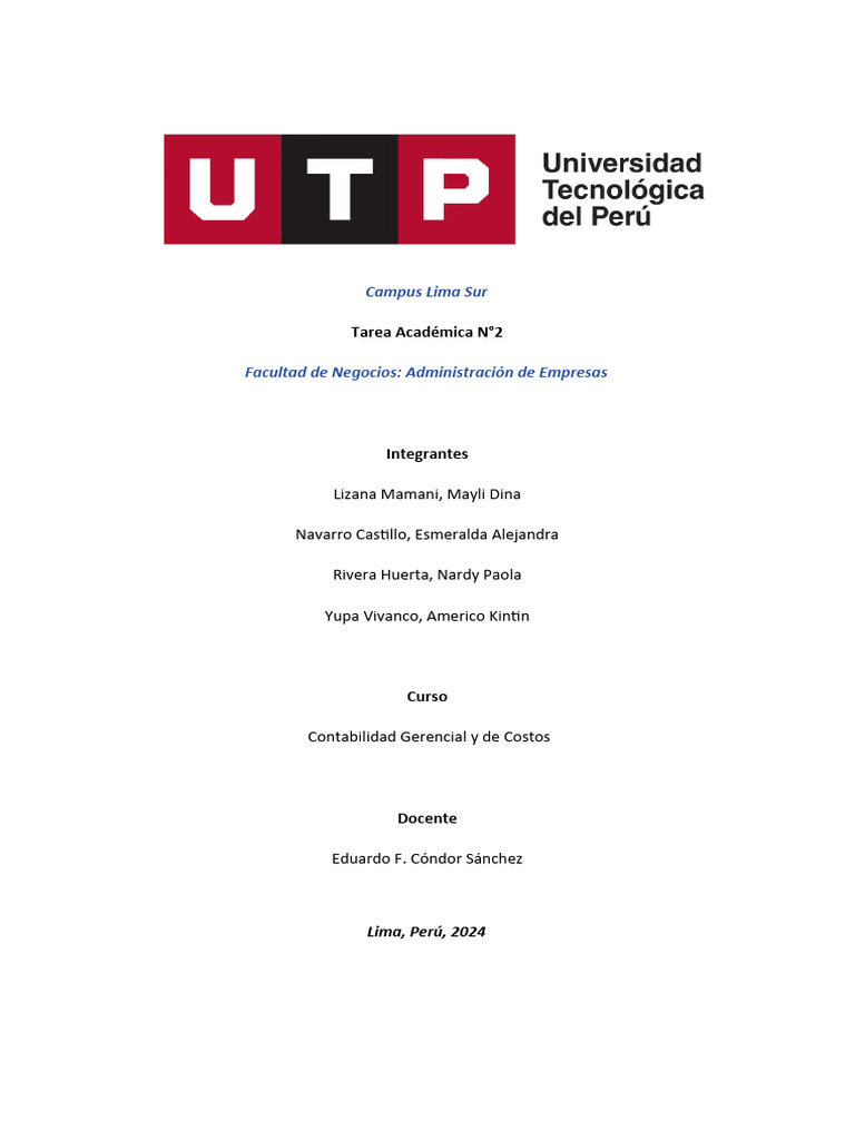 Ta2 Contabilidad Gerencial Y De Costos Pdf Economias Comercio